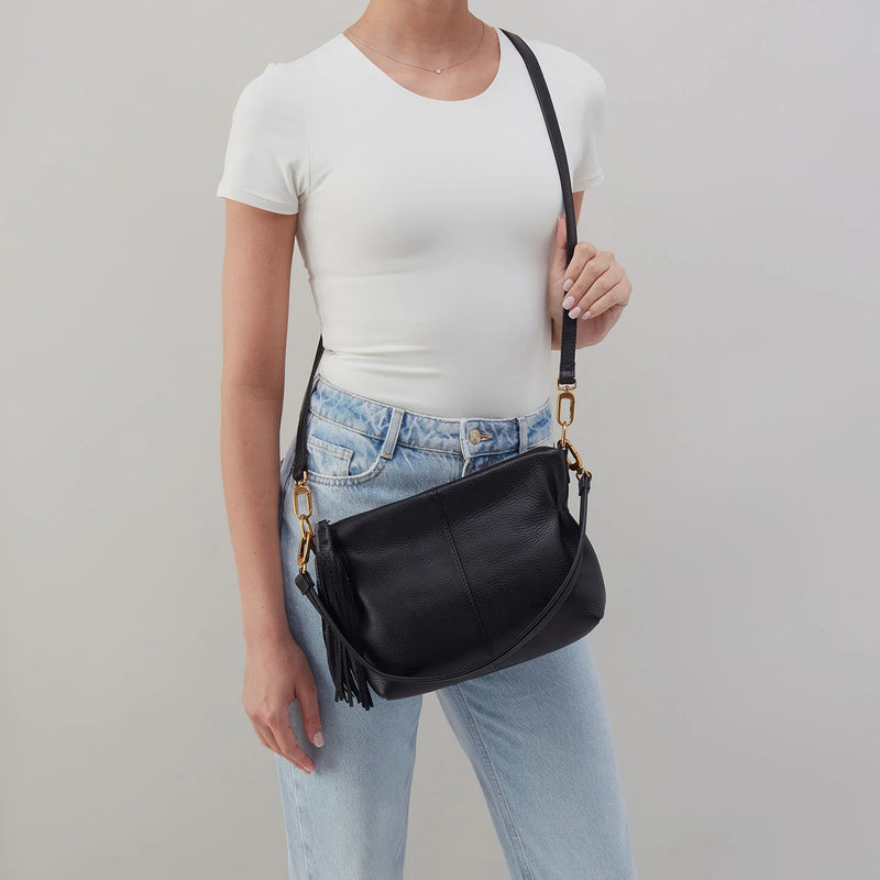 Kori Crossbody in Pebbled Leather - Black