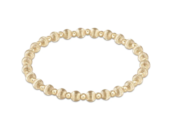 Dignity Grateful Pattern 5mm Bead Bracelet  - Gold