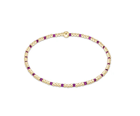 Egirl Hope Sincerity Pattern 2mm Bead Bracelet - Fuchsia