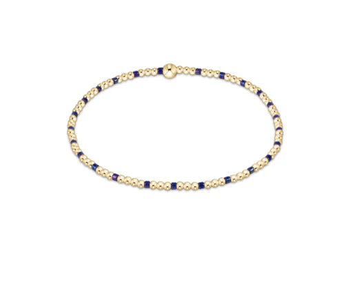 Egirl Hope Sincerity Pattern 2mm Bead Bracelet - Blue Metallic