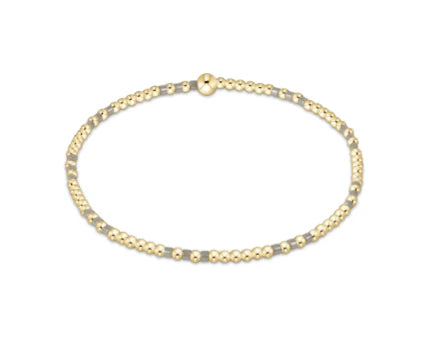 Hope Joy Pattern 2mm Bead Bracelet - Taupe With a Twist