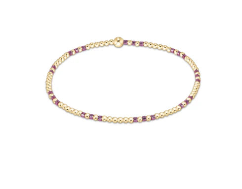 Hope Joy Pattern 2mm Bead Bracelet - Pink Metallic
