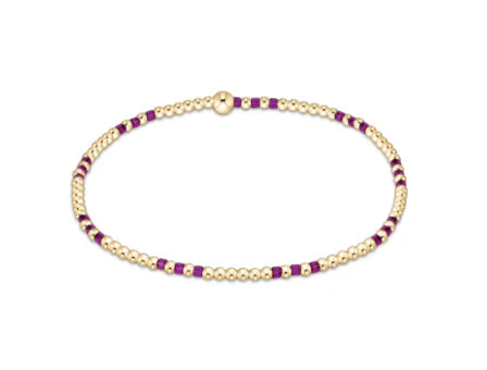 Hope Joy Pattern 2mm Bead Bracelet - Fuchsia
