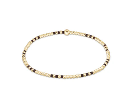 Hope Joy Pattern 2mm Bead Bracelet - Chocolate