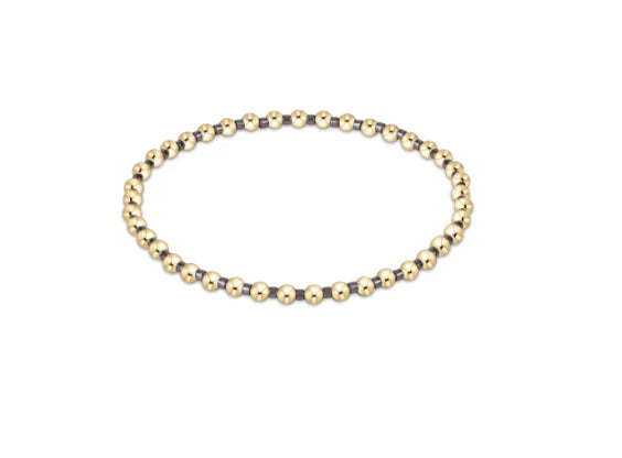Hope Grateful Pattern 2mm Bead Bracelet - Taupe With A Twist