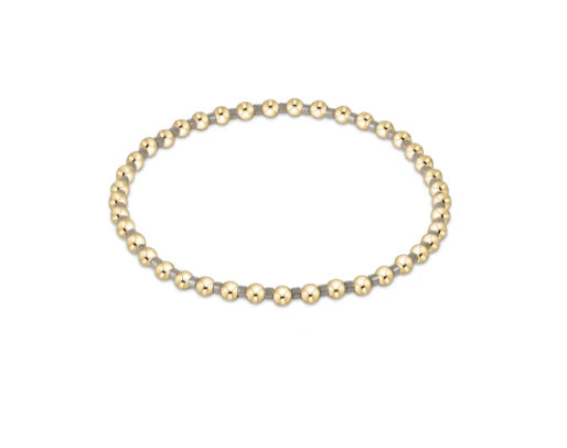 Hope Grateful Pattern 2mm Bead Bracelet - Milkshake