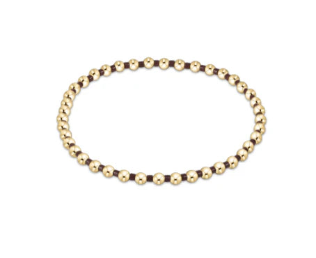 Hope Grateful Pattern 2mm Bead Bracelet - Chocolate