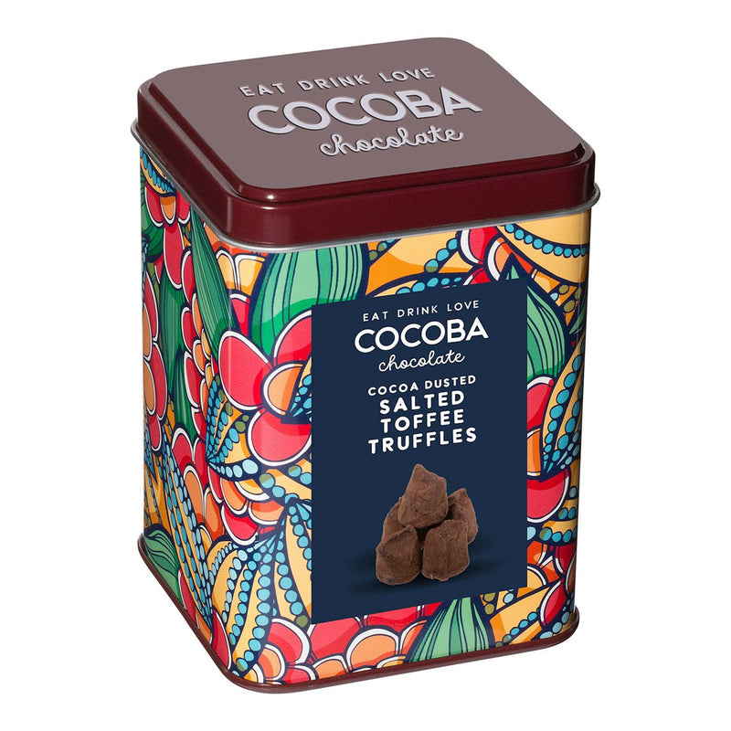 Cocoba Cocoa Dusted Salted Toffee Truffles in Tin