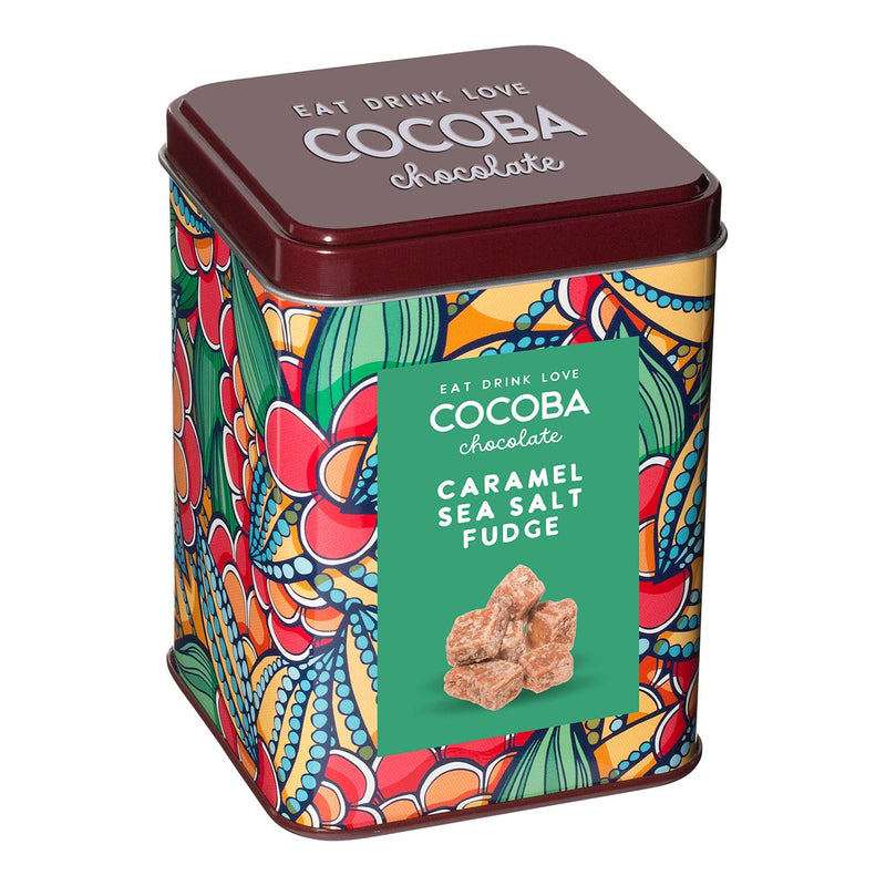 Cocoba Caramel Sea Salt Fudge in Tin