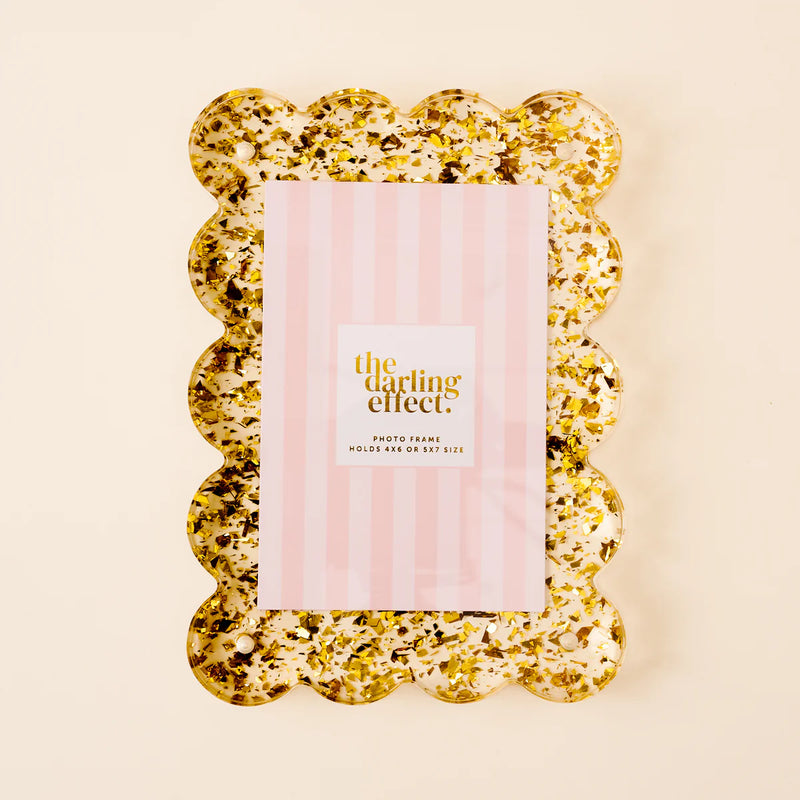 Mini Acrylic Picture Frame Magnet - Confetti Gold