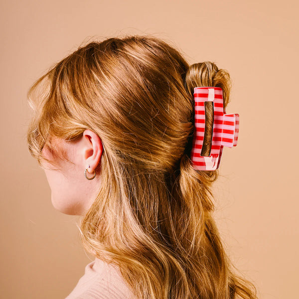 Peppermint Stripes Claw Clip