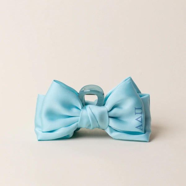 Sorority Satin Bow Claw Clip - Alpha Delta Pi