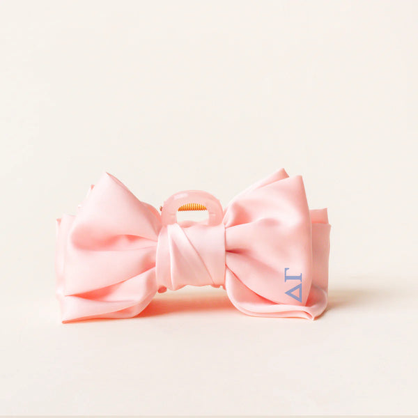 Sorority Satin Bow Claw Clip - Delta Gamma