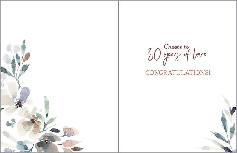 Anniversary Greeting Card - 50th Anniversary Flowers