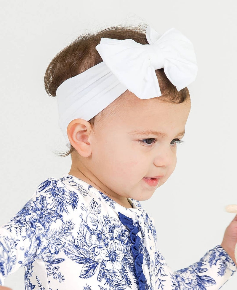 Girls White Big Bow Headband: White / One Size