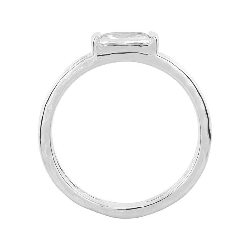 Silpada Baguette Stack Cubic Zirconia Ring, Sterling Silver: White / 9