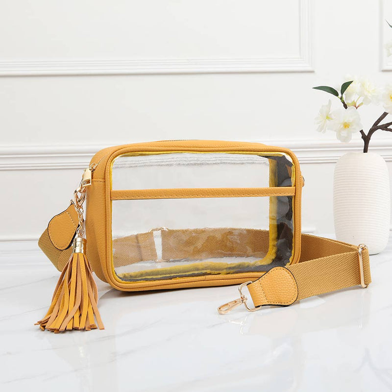 Game Day Stadium Rectangle Clear Bags: Mustard