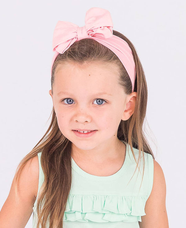 Girls Pink Big Bow Headband: One Size