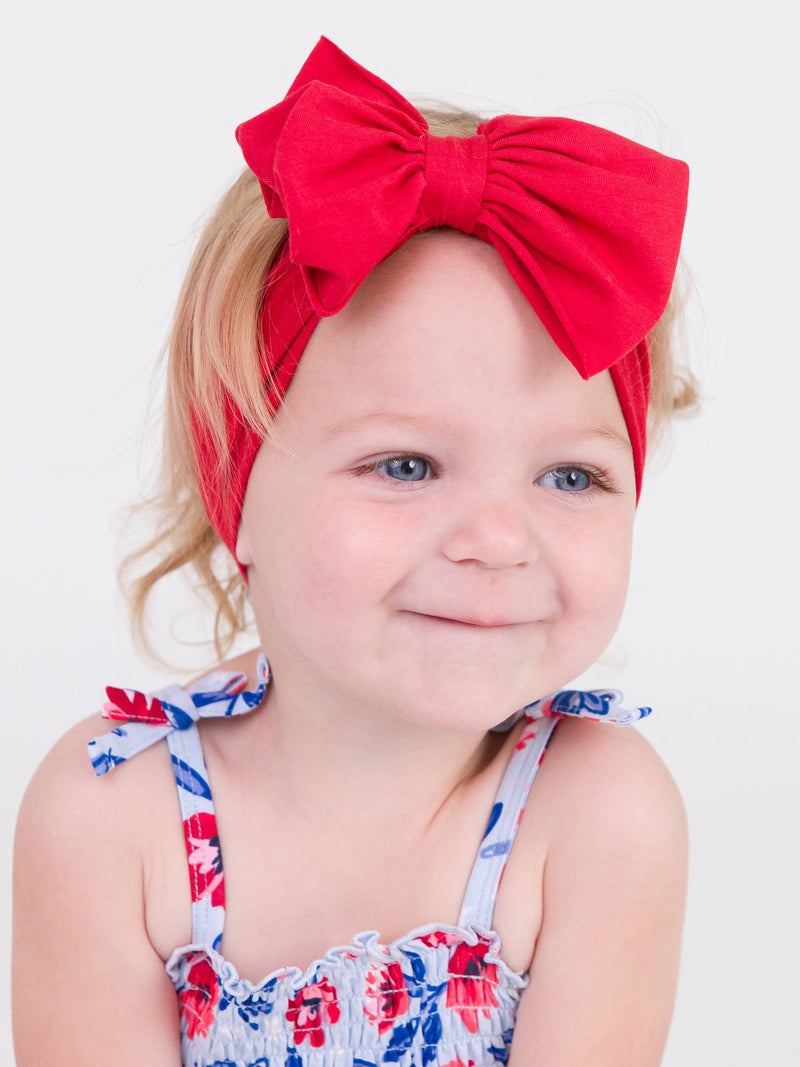 Girls Red Big Bow Headband: One Size