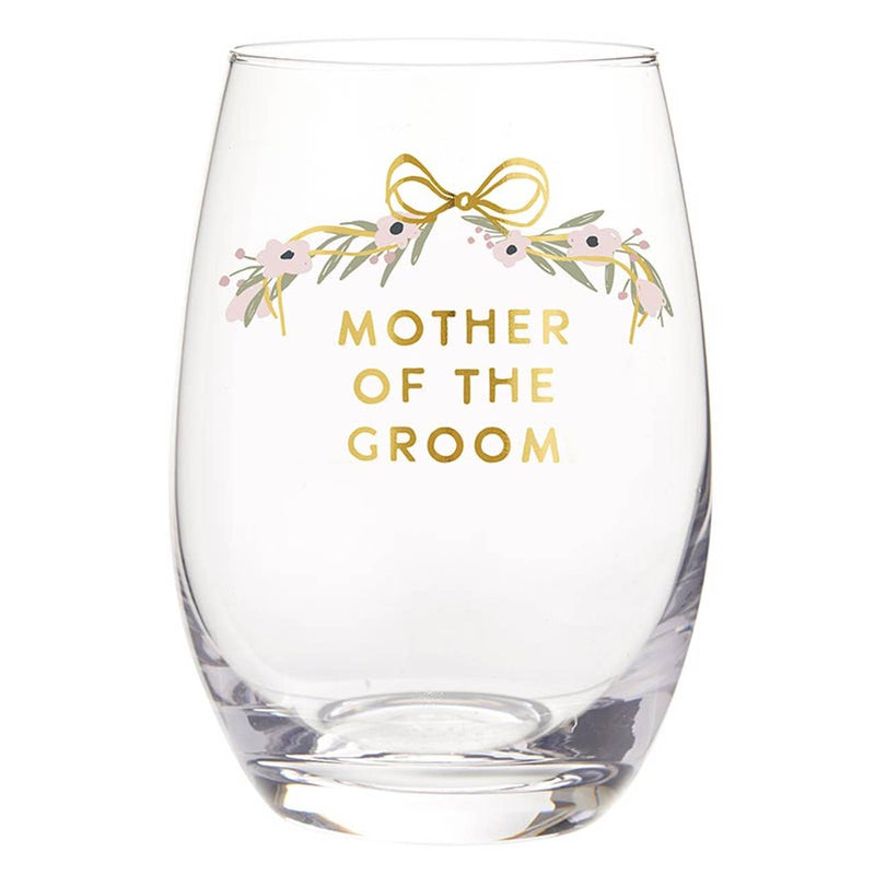 Gold Foil Stemless Wine Glass - Mother of the Groom