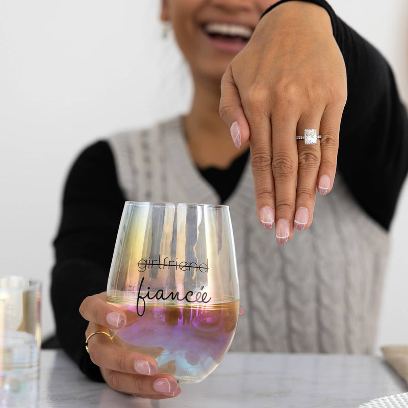 Fiancé/Fiancée - 11 oz Rocks & 18 oz Stemless Wine Glass Set