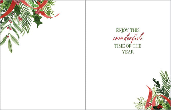 Christmas Greeting Card - Evergreen Swag