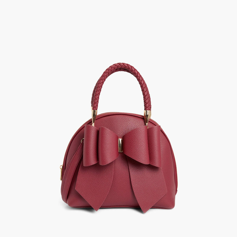Bea Braided Top Handle Satchel: Berry