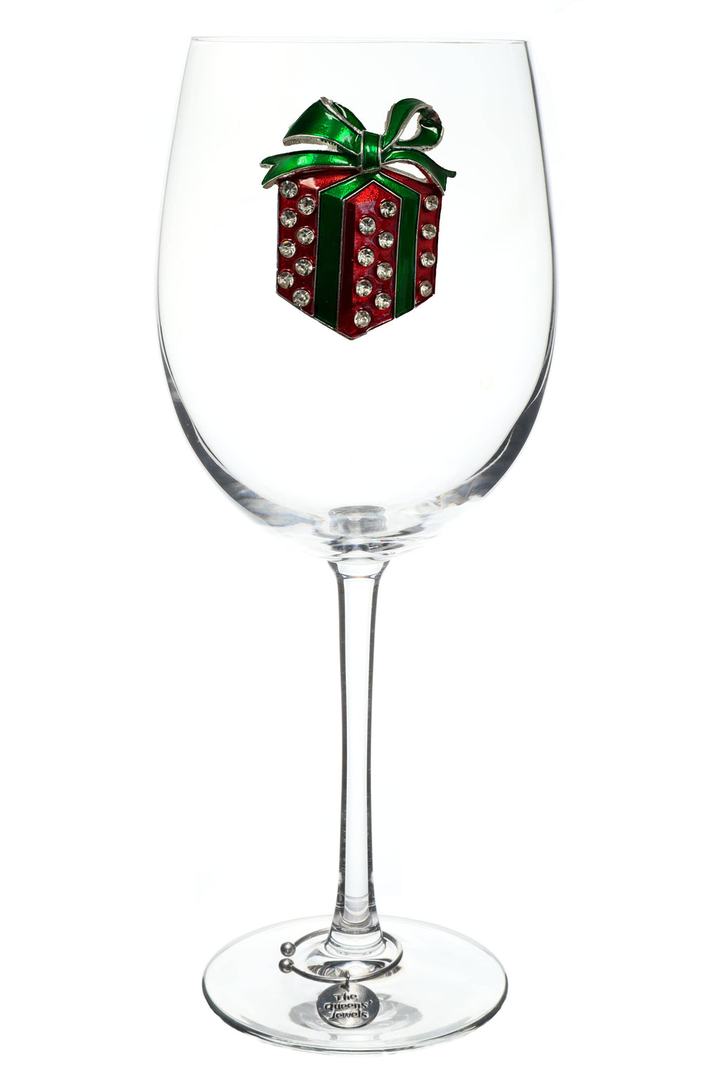 Present Holiday Jeweled Stemmed Wine Glass - Thumbnail 2