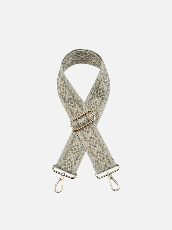 Diamond Guitar Strap: Taupe Gold