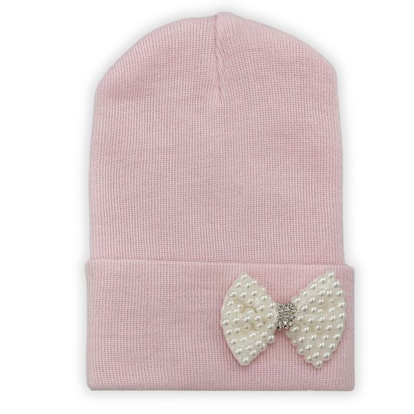 Ilybean Pink Hat MINI Pearl Bow