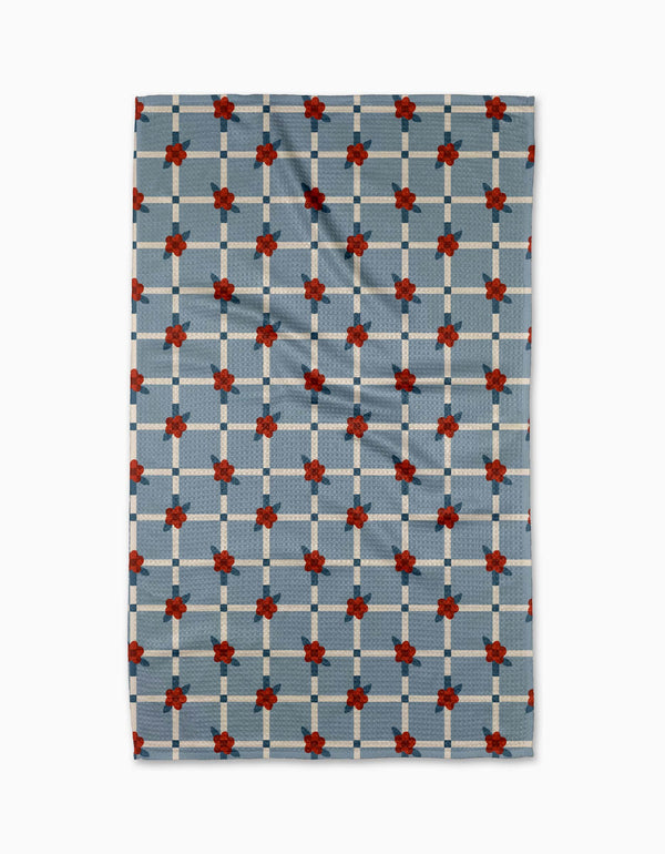 Floral Parade Grid Tea Towel