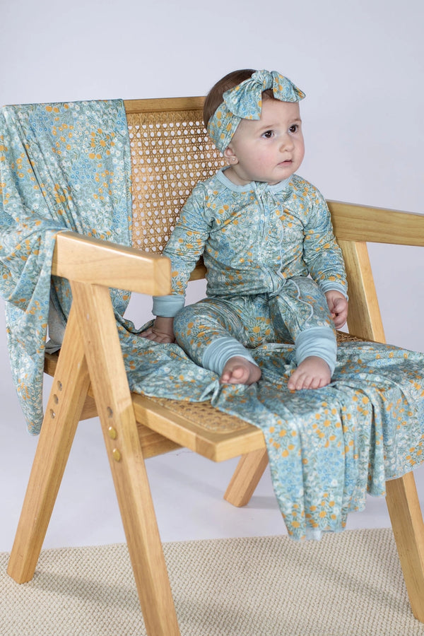 Blue Meadow Long Sleeve Zip Pajamas