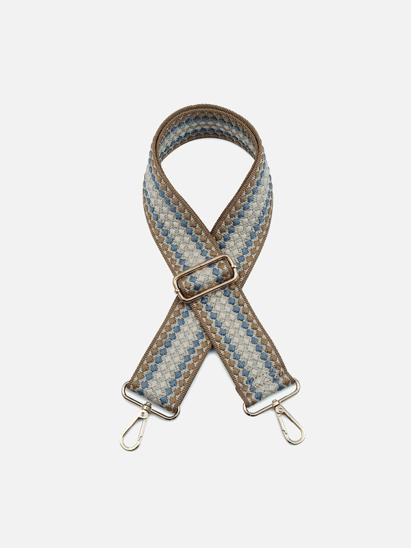 Dotted Guitar Strap: Brown/Blue