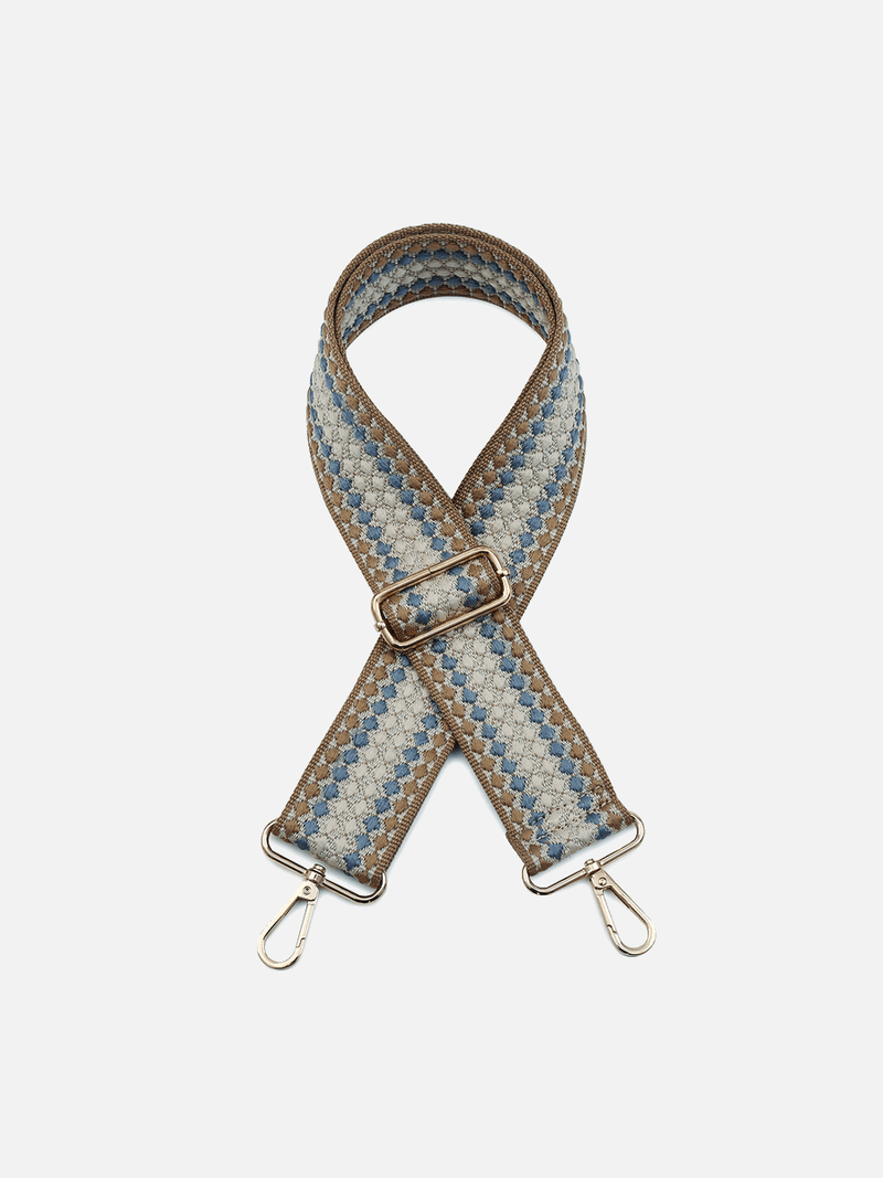 Dotted Guitar Strap: Brown/Blue
