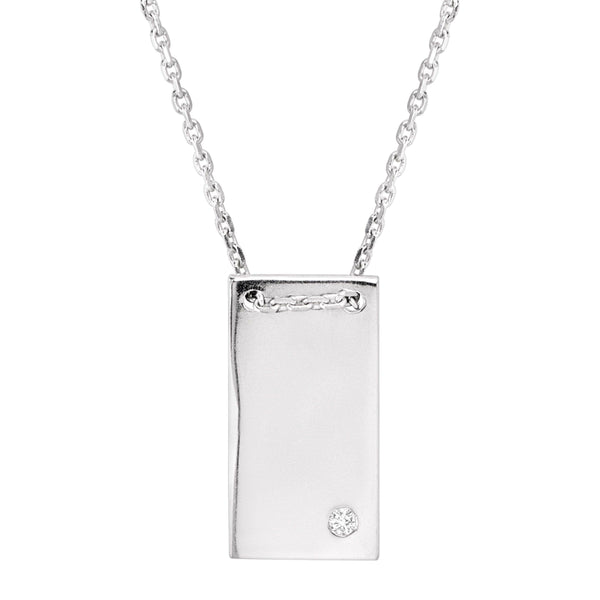 Silpada 'Shine Bright' Rectangular Pendant with CZ: White / 11/16