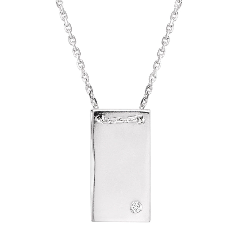 Silpada 'Shine Bright' Rectangular Pendant with CZ: White / 11/16