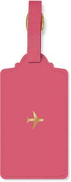 Luggage Tag Hazy Florals Coral Solid