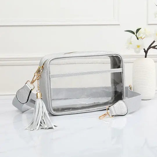 Game Day Stadium Rectangle Clear Bags: Silver