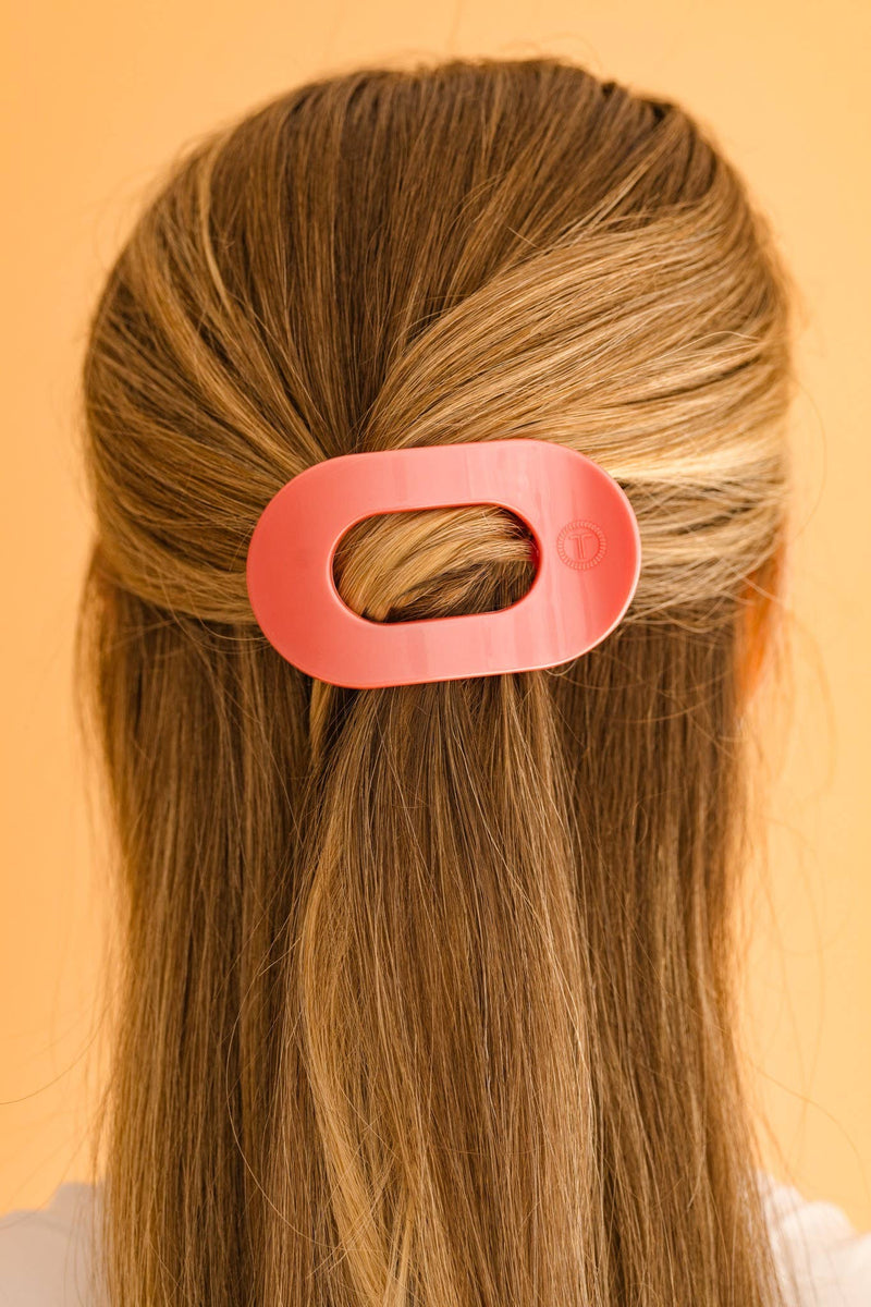 Round Flat Hair Clip | Small | Calming Coral