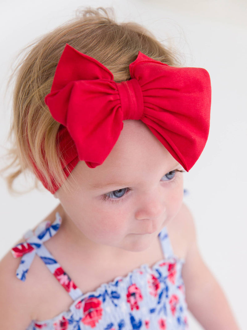 Girls Red Big Bow Headband: One Size