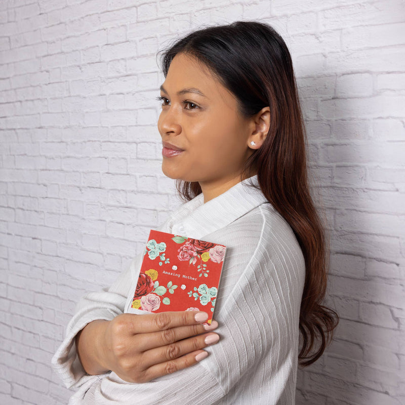 Mother - 5mm Sterling Silver Cubic Zirconia Stud Earrings