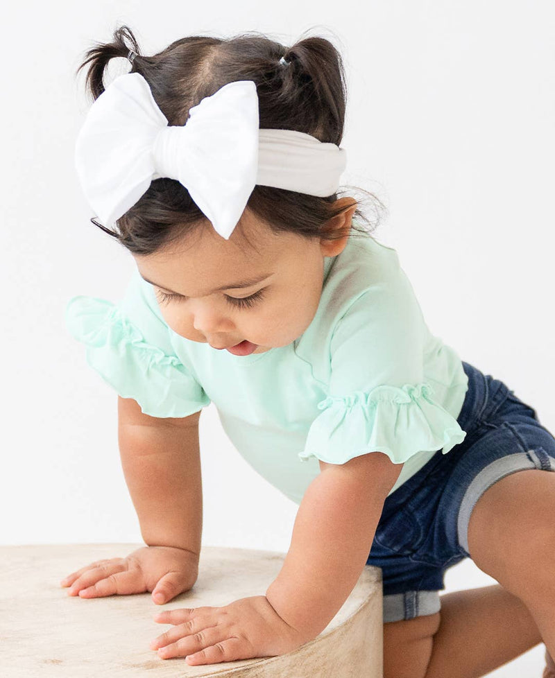 Girls White Big Bow Headband: White / One Size