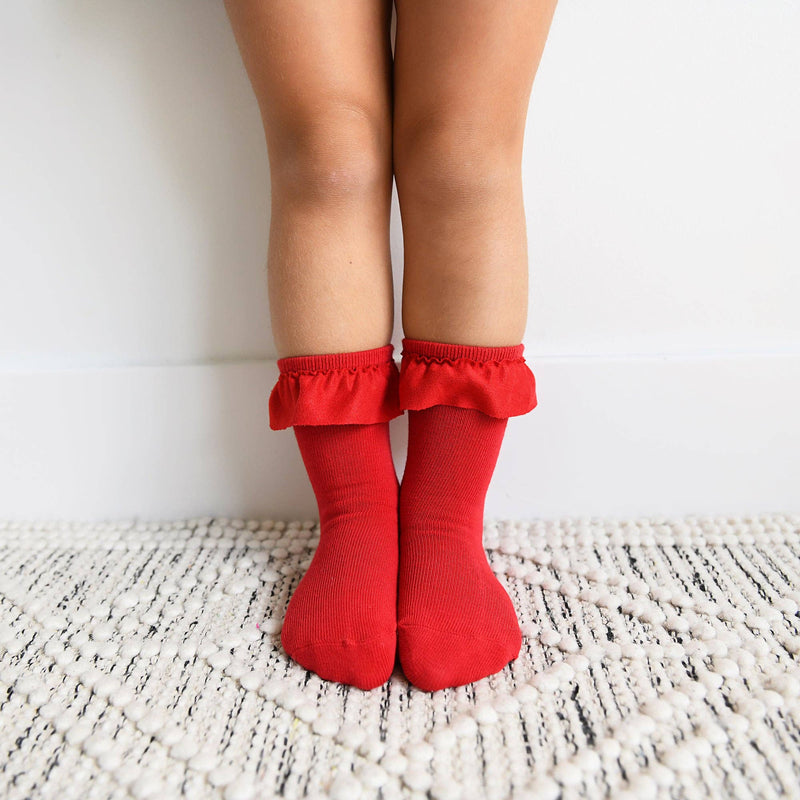 True Red RUFFLE SOCKS