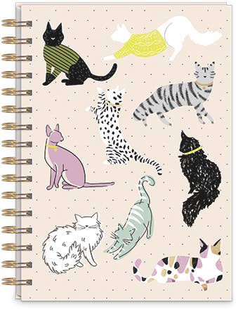 Hard Cover Spiral Journal SKETCHED PETS CATS