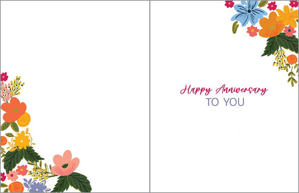 Anniversary Greeting Card - Flower Wreath