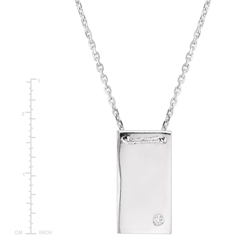 Silpada 'Shine Bright' Rectangular Pendant with CZ: White / 11/16