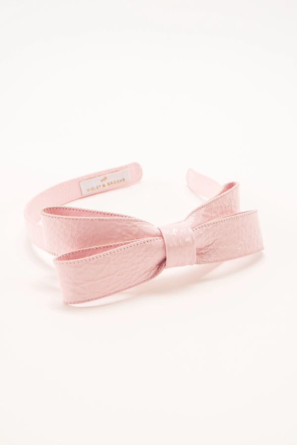 Paige Bow Headband - Blush