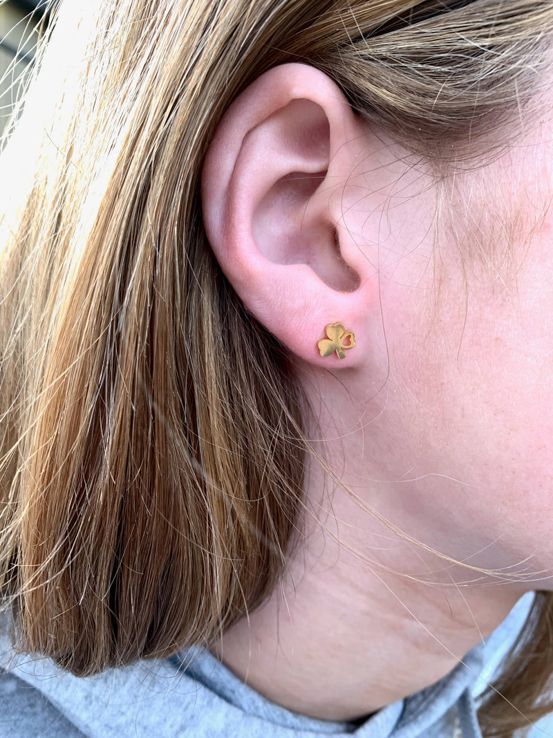 3-Leaf Shamrock Stud Earrings