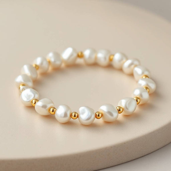 AMELIA | Stretchy Anti-Tarnish Gold Filled & Pearls Bracelet: GOLD FILLED / Stretchy 6.5"