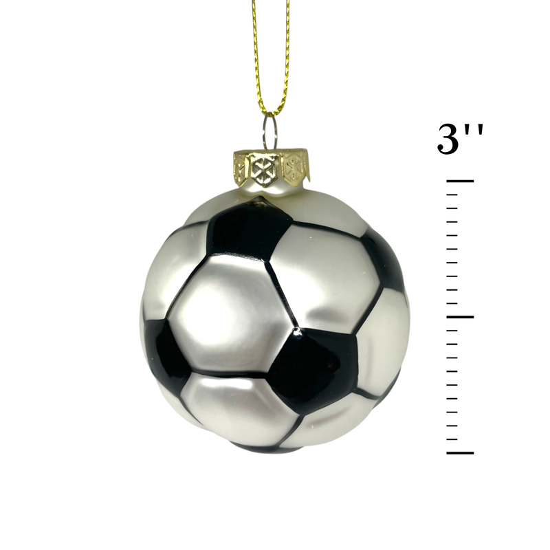 Soccer Ball Glass Ornament – Sports Holiday Décor